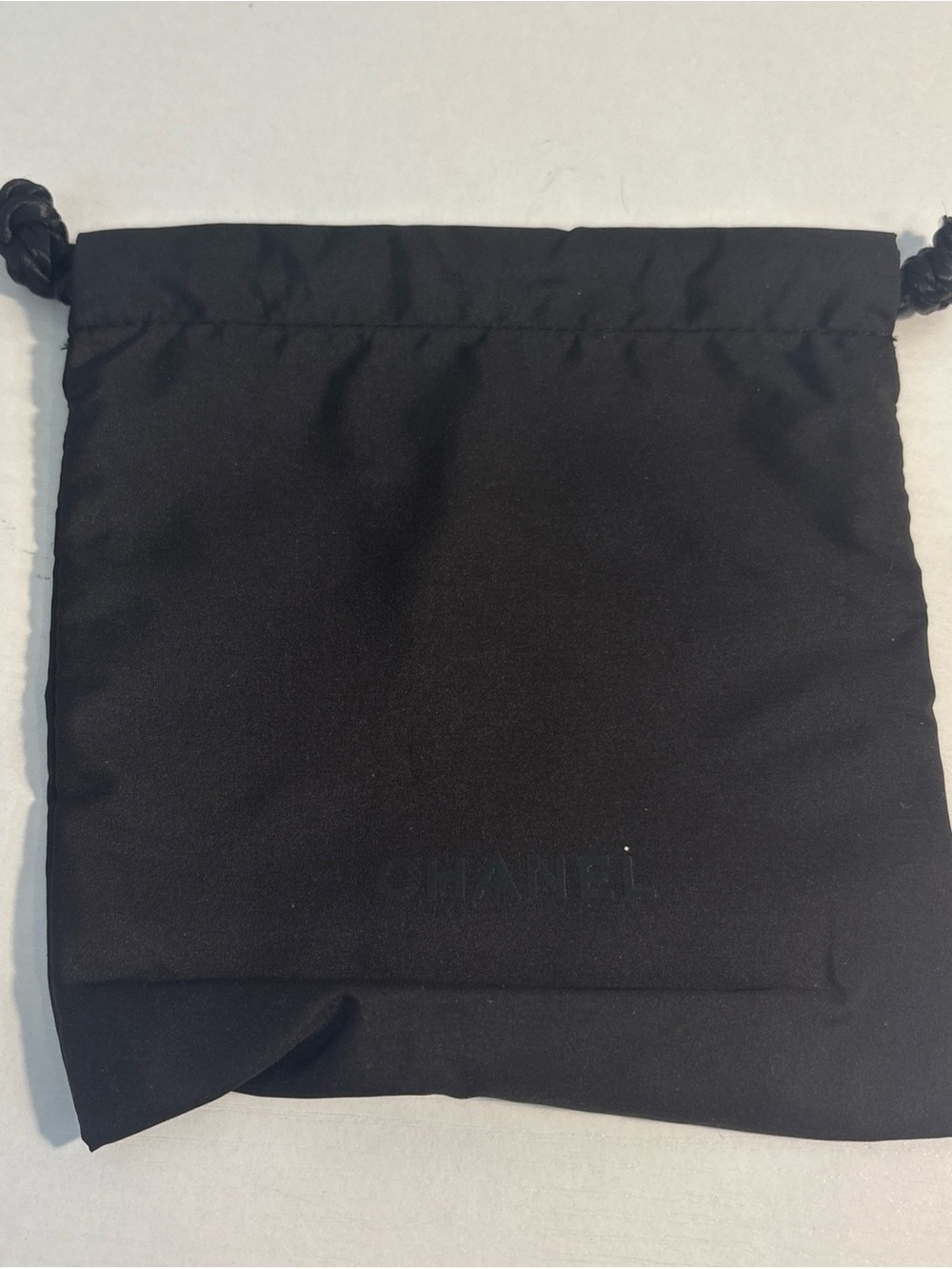 CHANEL BEAUTY Small Draw String Dust Bag In Black L 5.5 x H 6"